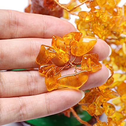 Amazon.com: Natural Citrine Crystal Tree Feng Shui Money Tree